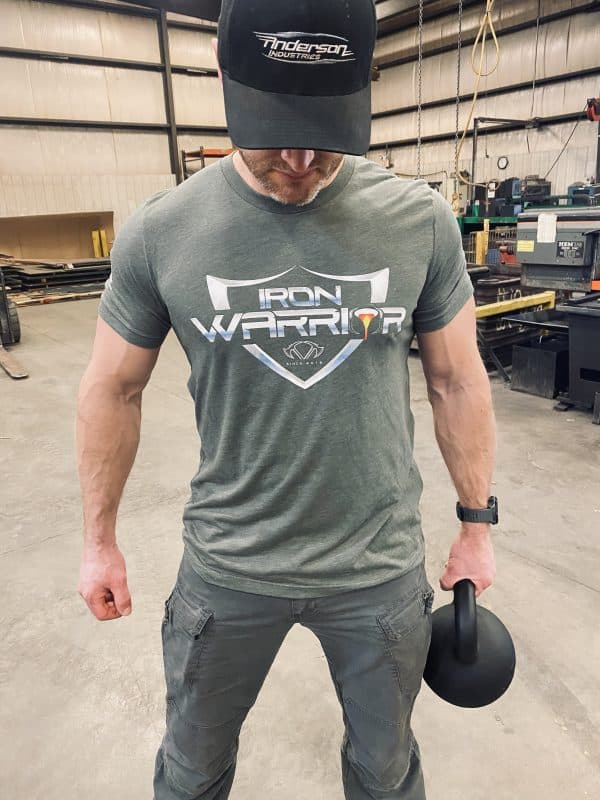 IRON WARRIOR GO TO WAR T-SHIRT (OLIVE GREEN) - Image 4
